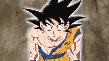 a drawing of a cartoon character named goku from dragon ball z