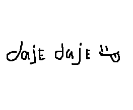 the word daje is written in black ink on a white background