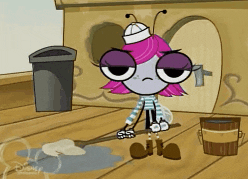 a cartoon character from disney is mopping the floor with a mop