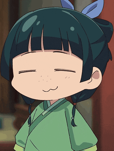 a cartoon of a girl with a blue bow in her hair