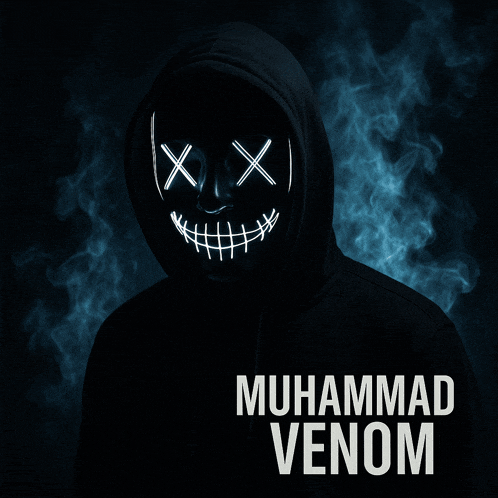 a muhammad venom poster with a person in a mask