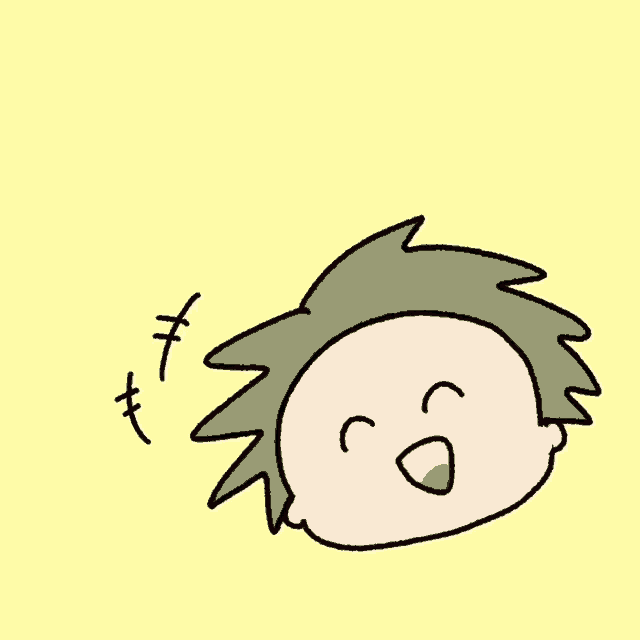 a cartoon drawing of a person with green hair and a red mouth