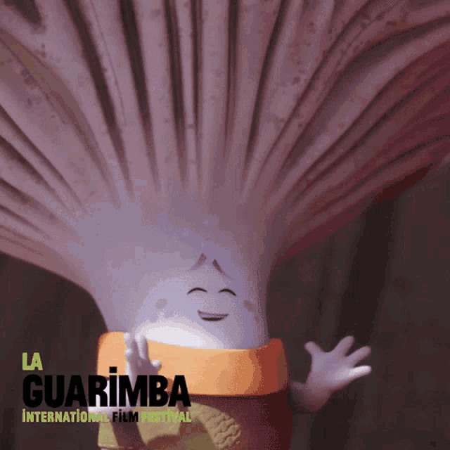 a poster for the guarimba international film festival with a cartoon character