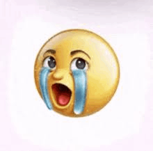 a crying smiley face with tears coming out of its eyes .