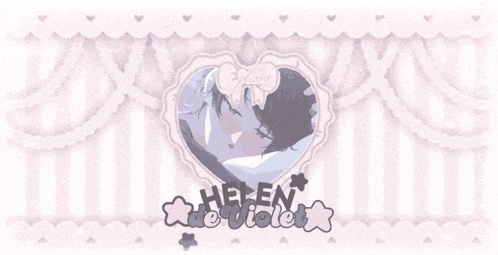 a pink and white striped background with the words helen de violet on it