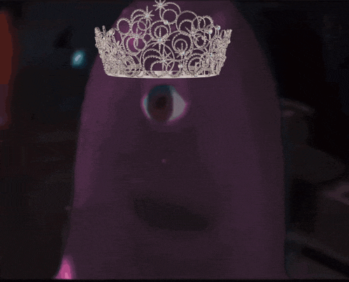 a purple object with a crown on it