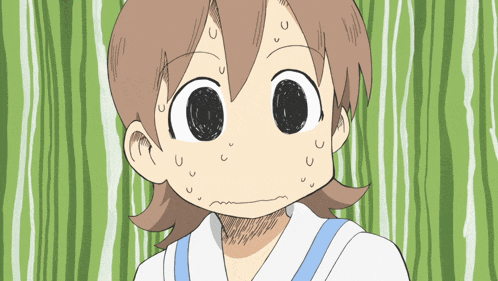a cartoon drawing of a girl with a surprised expression on her face