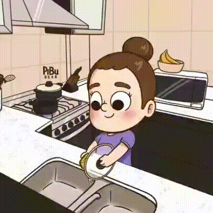 Washing Dishes Pibubear GIF
