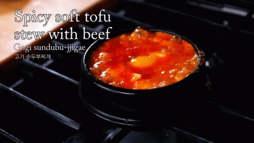 Spicy Soft Tofu Stew With Beef Gogi Sundubu Jiggae GIF - Spicy Soft Tofu Stew With Beef Gogi Sundubu Jiggae Emily Kim GIFs