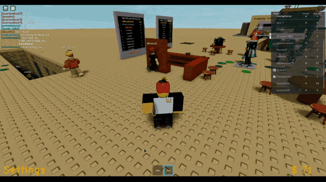 a screenshot of a video game with the word settings on the bottom right