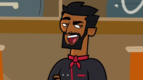 a cartoon character with a fist in his face