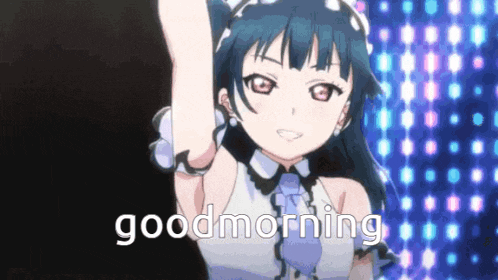 a girl in a maid costume is saying good morning