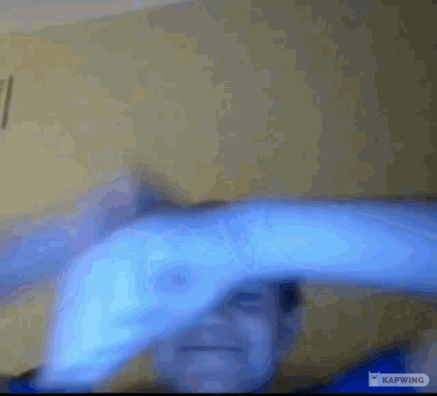 a man is holding a video game controller in his hand .