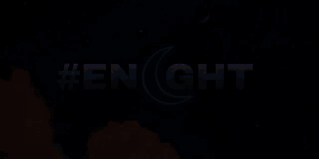 a night sky with a crescent moon and #enght