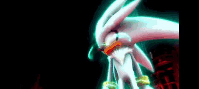 silver the hedgehog from sonic the hedgehog is standing in the dark