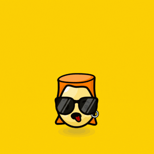 a yellow background with the words good morning around a cartoon character