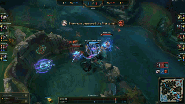 a league of legends game is being played on a computer monitor