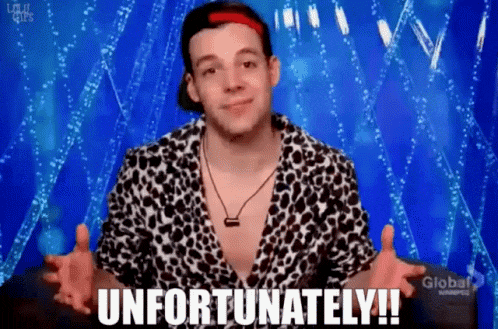 a man wearing a leopard print shirt says " unfortunately "