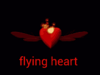 a picture of a flying heart with wings