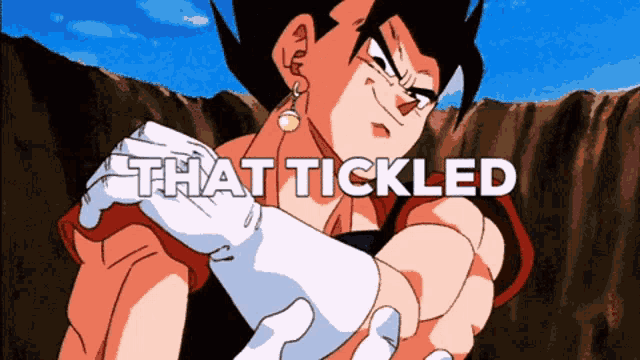 a cartoon of a man with the words that tickled below him