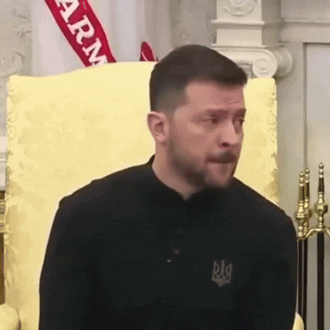 a man with a beard is sitting in a chair with a flag behind him .