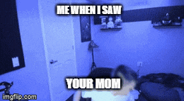 a blue room with the words me when i saw your mom on the bottom