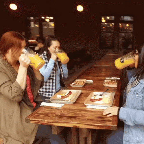 Food And Drink At A Beer Garden GIF - Beer Garden Food And Drink Beer GIFs