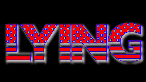 the word lying is written in red white and blue stars