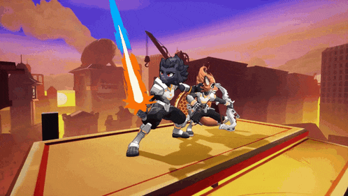 a video game character with a sword and shield in front of a sign that says tower