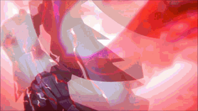 a computer generated image of a person holding a sword with a red background