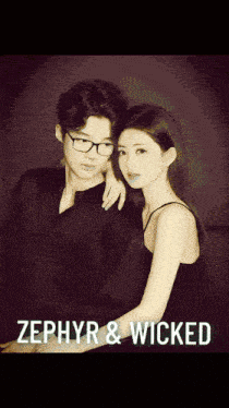 a poster for zephyr & wicked shows a man and a woman posing for a picture