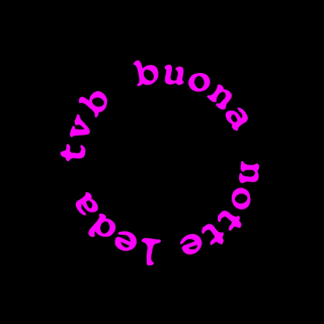 a purple circle with the words buona notte written on it