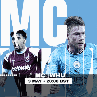 a poster for a match between mc whiu and west ham