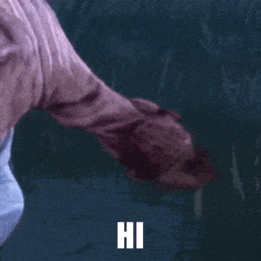 a close up of a person 's arm with the word hi written on it