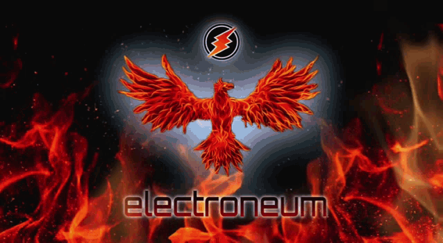 a picture of a phoenix with the word electroneum below it