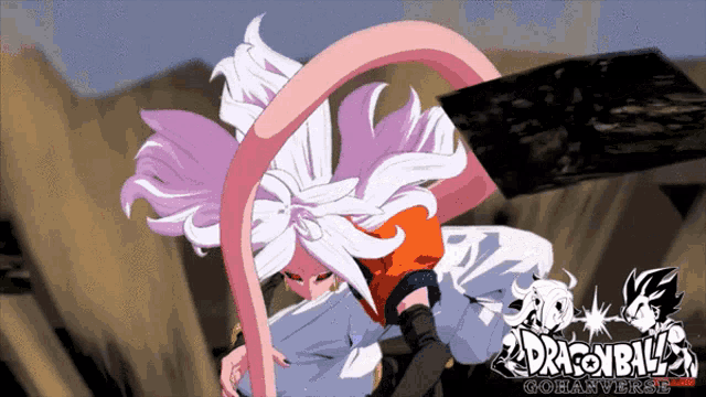 a poster for dragon ball gohanverse shows a female character