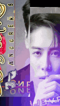 a man 's face is on a poster that says ' angre8 '