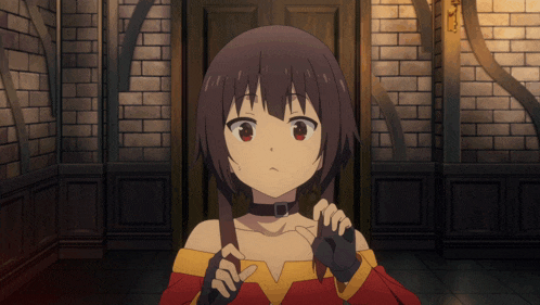 a girl with a choker around her neck is standing in a room