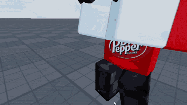 a person wearing a red shirt that says pepper