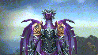 a purple dragon with a crown on its head and wings