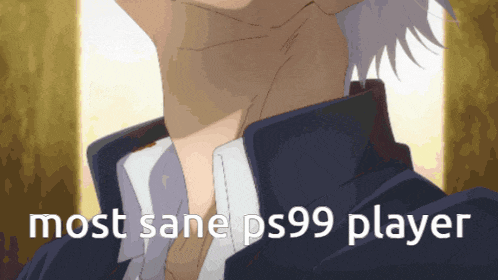 a close up of a man 's neck with the words most sane ps99 player below it