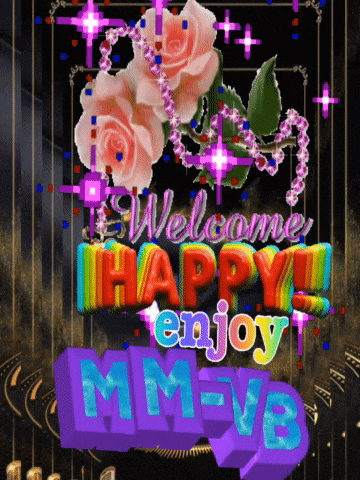 a colorful sign that says welcome happy enjoy mm-v8