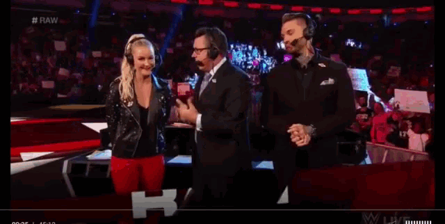 Renee Young Michael Cole GIF - Renee Young Michael Cole Corey Graves GIFs