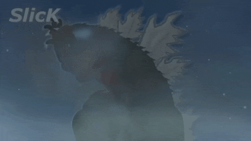 a picture of a monster with the word slick on the bottom right