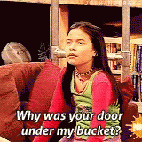 I Carly Why Was Your Door Under My Bucket GIF - I Carly Why Was Your Door Under My Bucket Prank GIFs