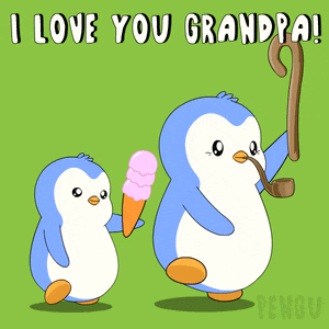 a penguin holding an ice cream cone and another penguin holding a pipe