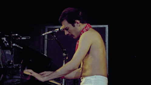 Freddie Mercury Piano GIF - Freddie Mercury Piano Queen GIFs