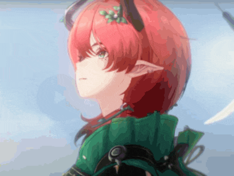 a girl with red hair is wearing a green shirt
