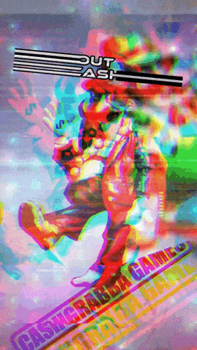 a colorful poster that says out ash on the top