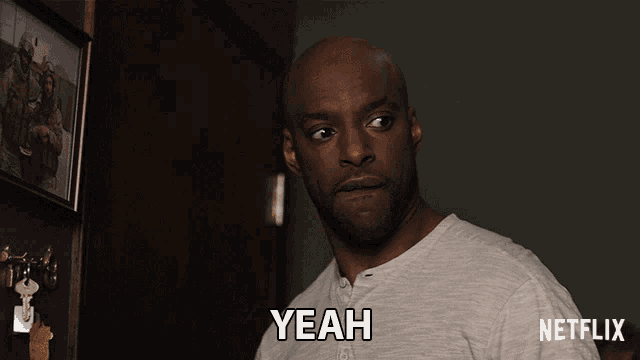 a man in a gray shirt says yeah in a netflix ad